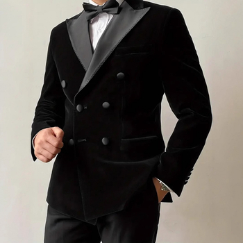 Vyriškas kasdieninis kostiumas: dvigubos sagos, siauras kirpimo linijos, Korėjietiško stiliaus, vienalytiškai audiniai su poliesterio pamušalu, centrinis nugaros įpjovas, pavasaris 2025