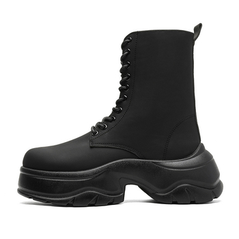 Vyriniai kasdieniai batai su aukštesnio ūgio efektu, vidutinio kulno 3-5 cm, storas kulnas, dirbtinio PU viršus, žemas šaftas