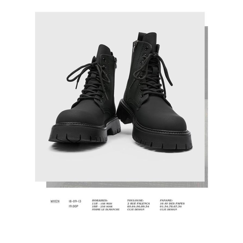 Cizme cu ciucuri - stil Martin, gleznă joasă, șireturi în față, vârf rotund (PU partea superioară)