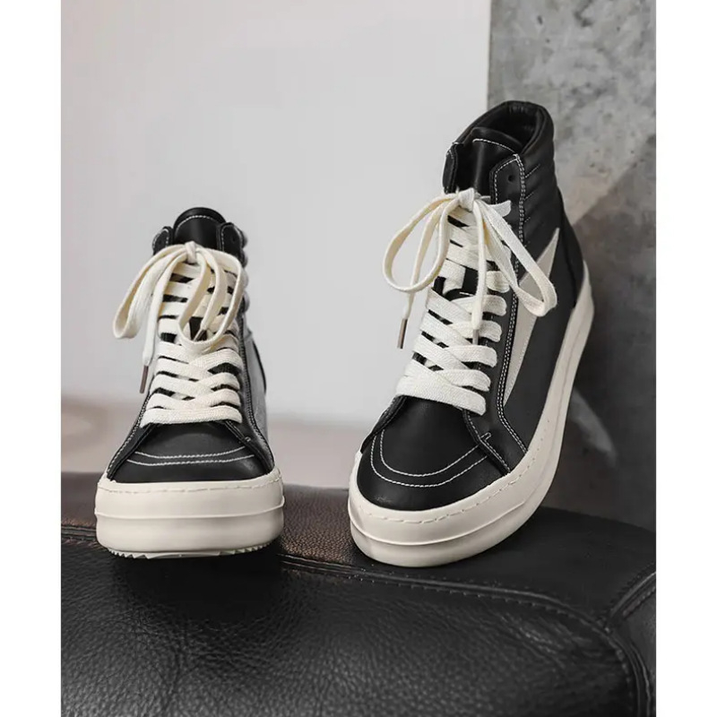 Pantofi sport bărbați înalți – partea superioară din PU, talpă din cauciuc, închidere cu șireturi, căptușeală din plasă, construcție vulcanizată – X522