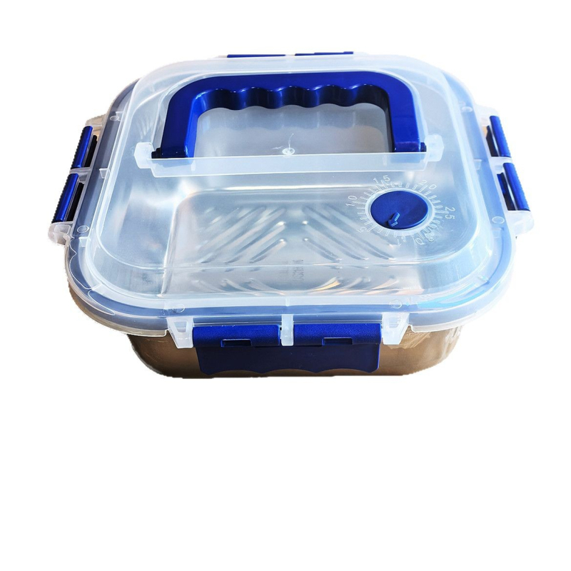 Nerđajući čelični spremnik za svježu hranu s poklopcem – kvadratna kuhinjska kutija za čuvanje svježine, mikrovalna sigurnost, kapacitet 1–3 L