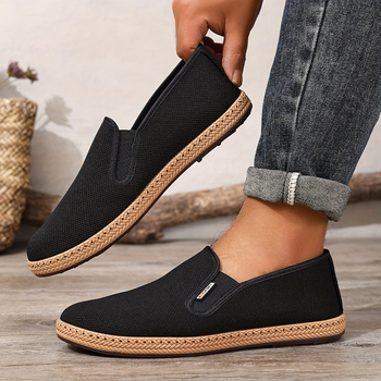 Vyriniai laivų bateliai - PVC viršus, žemas dizainas, apvalus pirštas, slip-on, tekstilinė įdaila