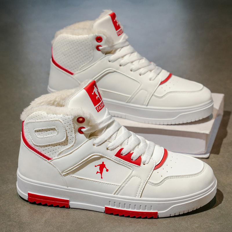 Pantofi skate înalți, partea superioară PU, vârf rotund, talpă groasă, șireturi