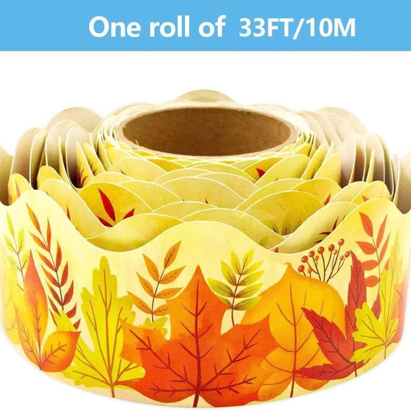 Bandă decorativă autoadezivă DIY pentru panouri de afișare și decorarea sălii de clasă, formă neregulată; material: hârtie autoadezivă acoperită; adeziv: fierbinte; substrat: alb; rezistență la temperatură: 65°C