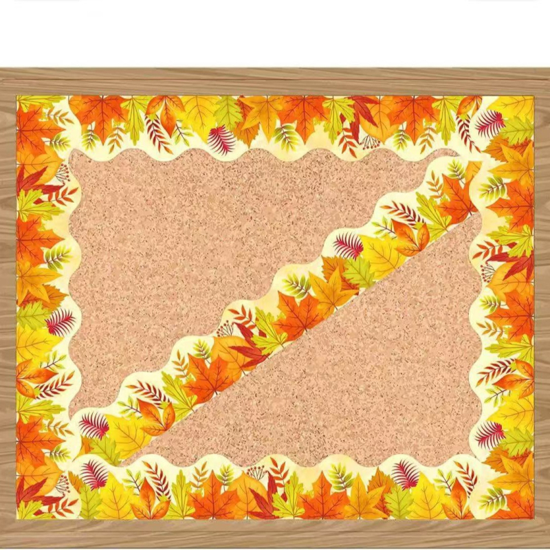 Bandă decorativă autoadezivă DIY pentru panouri de afișare și decorarea sălii de clasă, formă neregulată; material: hârtie autoadezivă acoperită; adeziv: fierbinte; substrat: alb; rezistență la temperatură: 65°C