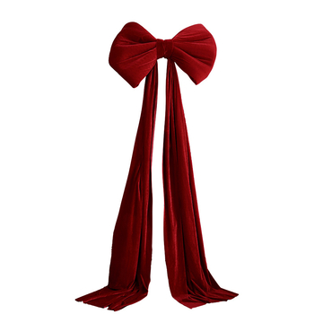 Μεγάλος βελούδινος φιόγκος για χριστουγεννιάτικη διακόσμηση παραθύρου (Ύφασμα; Κωδ. προϊόντος Aph44; Χονγκ Κονγκ; Χριστούγεννα; Κορεατικό στυλ)