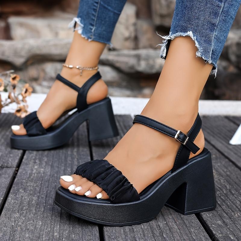 Egy pántos szandál, magas minőségű bőr, kúp sarok, alacsony sarok, 3 cm alatt, ujjak nélkül