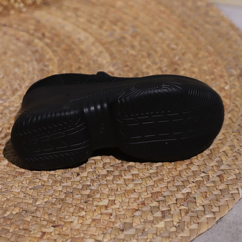 White Crane πλεκτά παπούτσια τύπου κάλτσα, πάνω μέρος με δίχτυ, PU σόλα, ριγέ σχέδιο, ύψος φτέρνας 0–1 εκ.