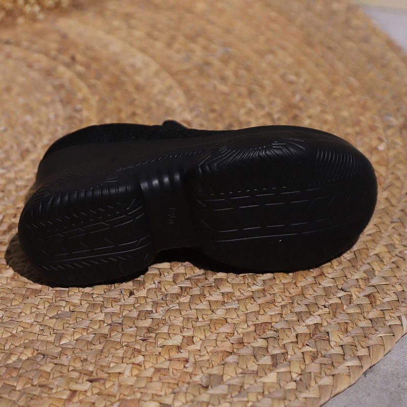 White Crane pantofi șosetă tricotate, partea superioară din plasă, talpă PU, model cu dungi, înălțime toc 0–1 cm