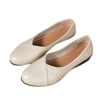 Moterų kasdieniai slip-on batai su apvaliu pirštu, PU viršus, guma padas, žemas kulnas 1-3 cm