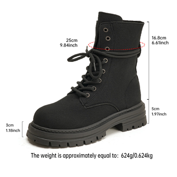 Női Martin csizmák – velúr felsőrész, PVC talp, kerek orr, alacsony szár, előről fűzős zárás