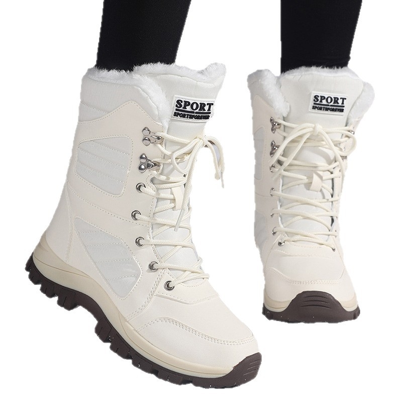 Μπότες χιονιού - υψηλός κορμός, δερμάτινο επάνω μέρος, αδιάβροχες, EVA πάτος, TPR σόλα