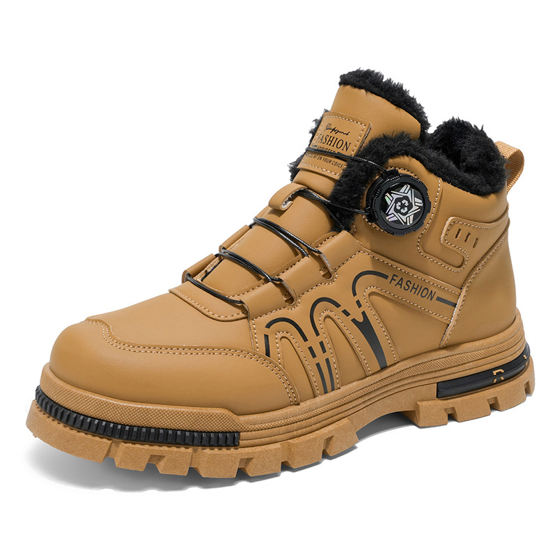 Vyriški žieminiai aukšti batai Martens stiliaus, PU viršus, šilta dirbtinė trumpa pūkė, iki blauzdos, stora padas