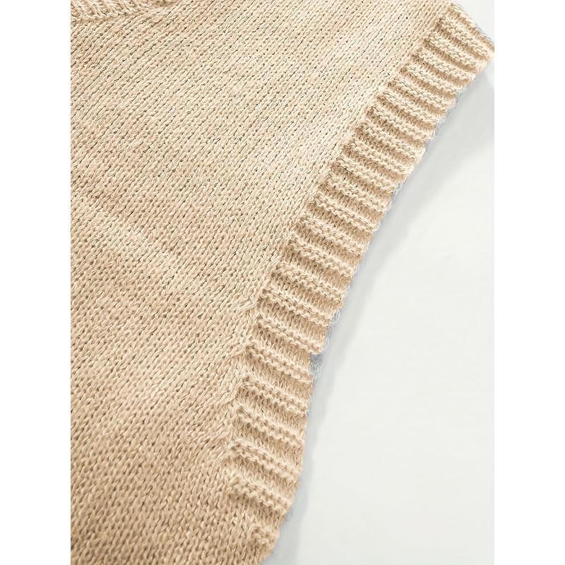 Pánska vesta s výstrihom do V, pletená s pruhovaným vzorom, voľný strih, jar 2025