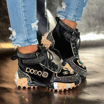 Pantofi sport casual cu partea superioară PU + plasă, vârf rotund, toc mediu 3–5 cm, talpă din cauciuc