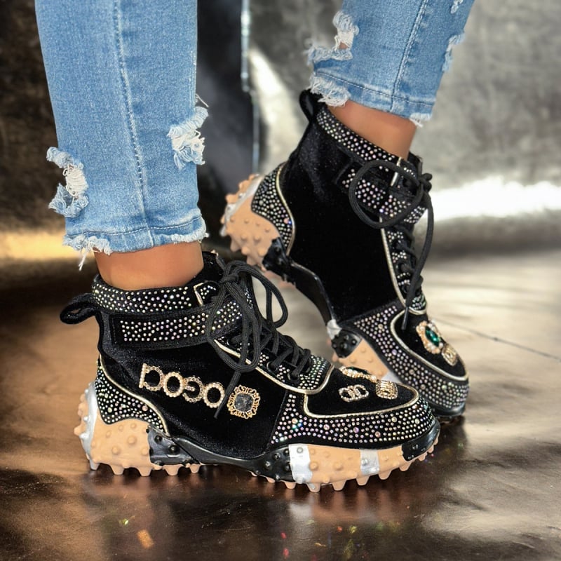 Pantofi sport casual cu partea superioară PU + plasă, vârf rotund, toc mediu 3–5 cm, talpă din cauciuc