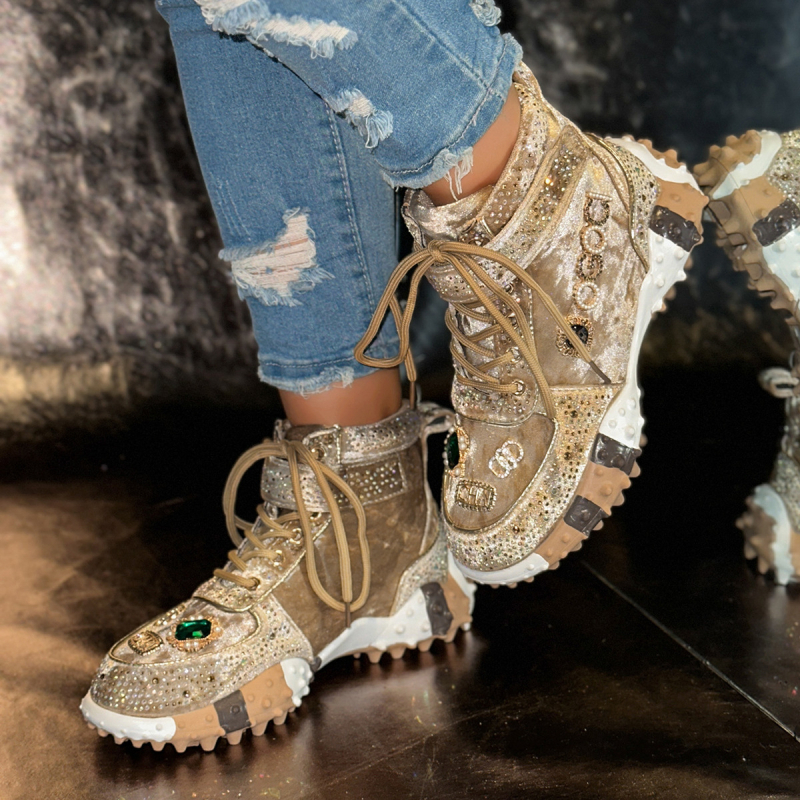 Pantofi sport casual cu partea superioară PU + plasă, vârf rotund, toc mediu 3–5 cm, talpă din cauciuc