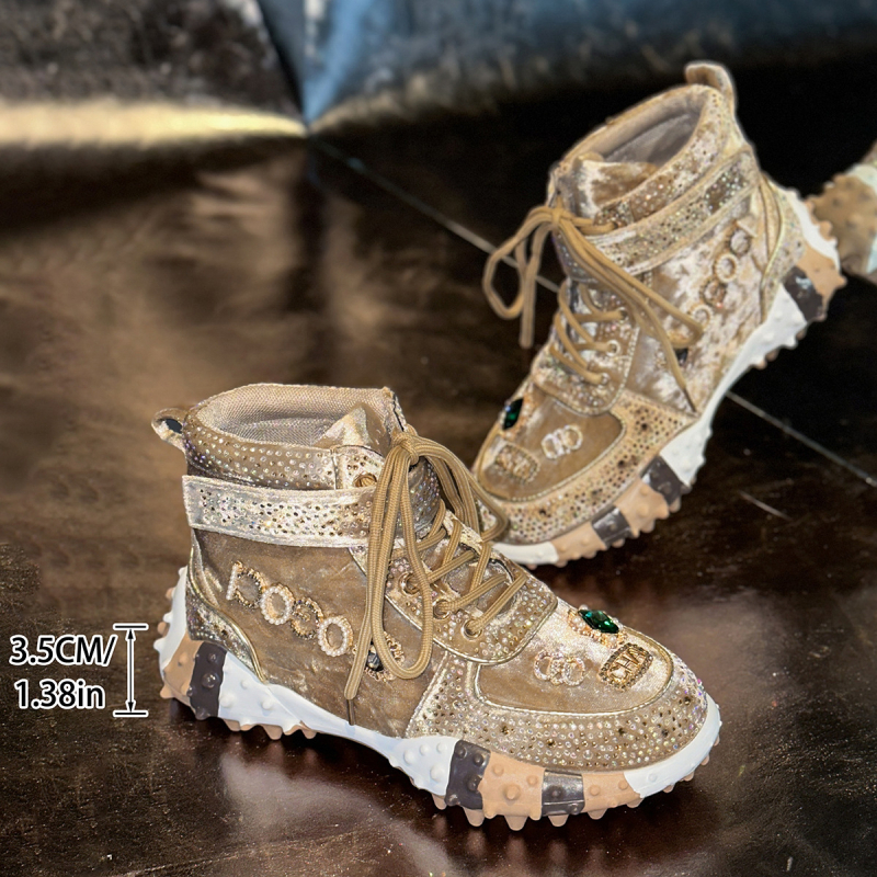 Pantofi sport casual cu partea superioară PU + plasă, vârf rotund, toc mediu 3–5 cm, talpă din cauciuc