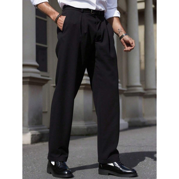 Панталони с прав крак, бизнес стил, смес от ацетатни влакна, 3 реда копчета, прилягащ модел, летен сезон 2023