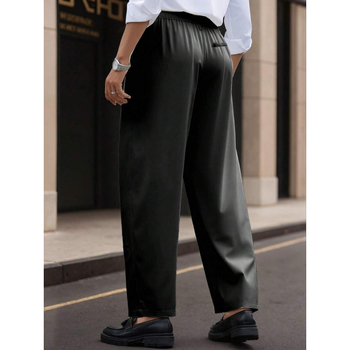 Панталони с прав крак, бизнес стил, смес от ацетатни влакна, 3 реда копчета, прилягащ модел, летен сезон 2023