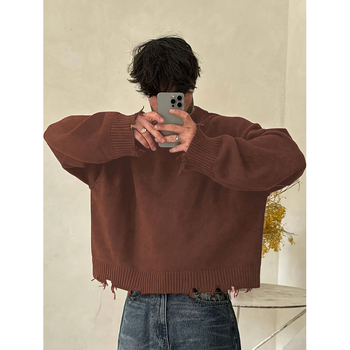 Плетен кардиган с Батвинг силует, Chenille плат, Vinylon влакна, инкрустирана шарка, яка тип риза, ръкав 5/7, средна дебелина, есен 2022