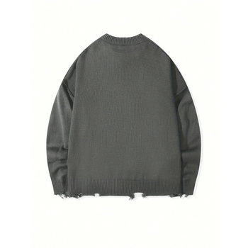 Плетен кардиган с Батвинг силует, Chenille плат, Vinylon влакна, инкрустирана шарка, яка тип риза, ръкав 5/7, средна дебелина, есен 2022