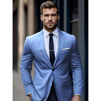 Kasdienis bleizeris vyrams - Slim-fit, Corduroy audinys, vieno sagos mygtukas, pagrindinis audinys lin, vienodai raštas, sportinis stilius