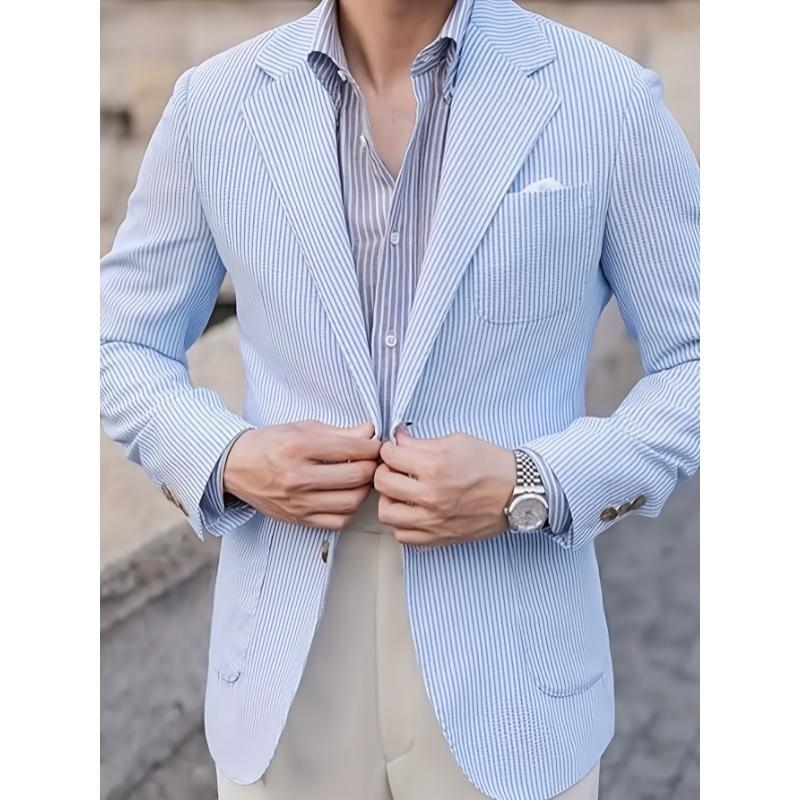 Kasdienis bleizeris vyrams - Slim-fit, Corduroy audinys, vieno sagos mygtukas, pagrindinis audinys lin, vienodai raštas, sportinis stilius