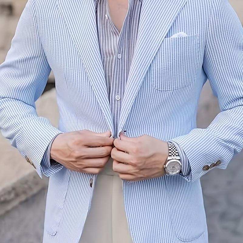 Kasdienis bleizeris vyrams - Slim-fit, Corduroy audinys, vieno sagos mygtukas, pagrindinis audinys lin, vienodai raštas, sportinis stilius