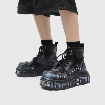 Vyriski Martin batai, su vidiniu augimo padidinimu, kasdieniniai kulkšnies batai, gumos padas, hip-hop stilius