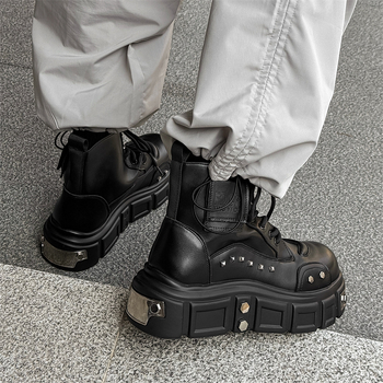 Vyriski Martin batai, su vidiniu augimo padidinimu, kasdieniniai kulkšnies batai, gumos padas, hip-hop stilius