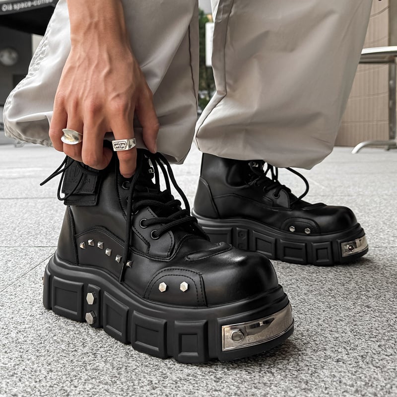 Vyriski Martin batai, su vidiniu augimo padidinimu, kasdieniniai kulkšnies batai, gumos padas, hip-hop stilius