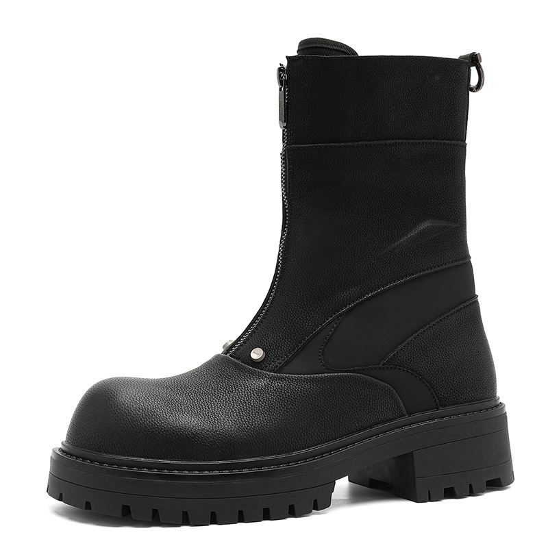 Vyriniai Chelsea batai su aukštu profiliu, britiško stiliaus retro, su stora padu, modelis 23392-J; Padas: Guma; Viršus: Super Migration; Priekinės dalies forma: Apvali; Stilius: Kasdieniai