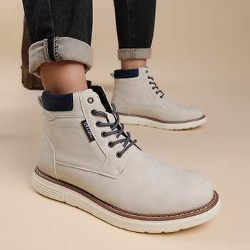 Vyriniai Martin batai - retro aukšti, apvalios nosies, atsparūs vandeniui ir slydimui, šilta, odinis įdėklas