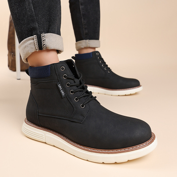 Vyriniai Martin batai - retro aukšti, apvalios nosies, atsparūs vandeniui ir slydimui, šilta, odinis įdėklas