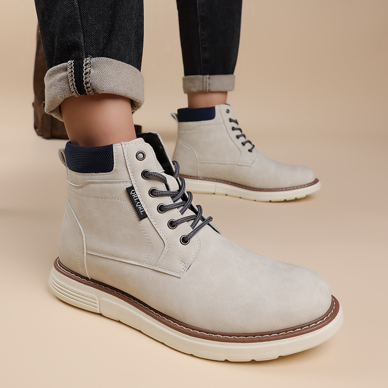 Vyriniai Martin batai - retro aukšti, apvalios nosies, atsparūs vandeniui ir slydimui, šilta, odinis įdėklas