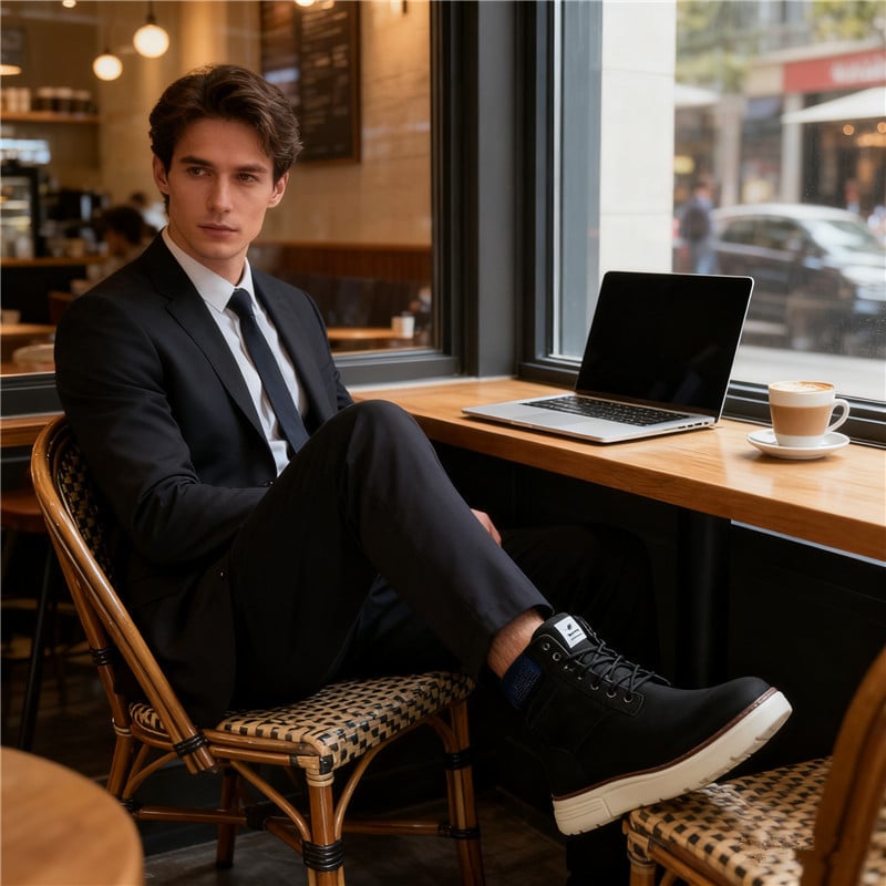 Vyriniai Martin batai - retro aukšti, apvalios nosies, atsparūs vandeniui ir slydimui, šilta, odinis įdėklas