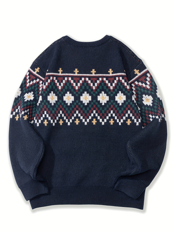 Pulover, guler rotund, mâneci lungi, 100% poliester, croială ajustată