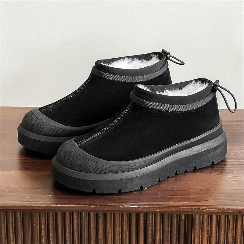 Unisex žieminiai batai, viršus iš Ox velvet, vidinė vilna, atspari dėvėjimui gumos padas, klininis kulnas