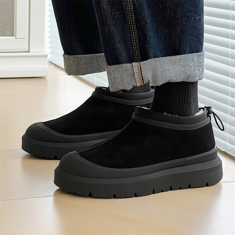 Unisex žieminiai batai, viršus iš Ox velvet, vidinė vilna, atspari dėvėjimui gumos padas, klininis kulnas