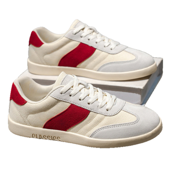 Adidași de skate unisex – Star Skate Shoes, talpă din cauciuc, partea superioară din material textil, design color-block, închidere cu șireturi