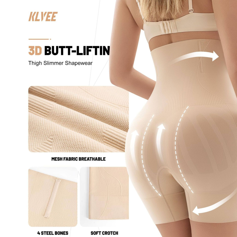 Vienos dalies kūno formuojančios kelnaitės su aukštu juosmeniu, pilvo kontrole, po gimdymo, sėdmenų pakėlimas, nematomi po drabužiais