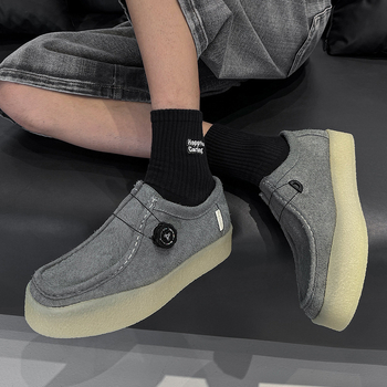 Buffny Nubuko loaferiai su apsisukama sagtimi ir greito reguliavimo raišteliais, patogūs kasdieniniai bateliai su augimo padidinimu, gumos padas