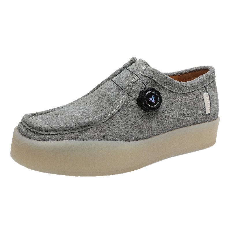 Buffny Nubuko loaferiai su apsisukama sagtimi ir greito reguliavimo raišteliais, patogūs kasdieniniai bateliai su augimo padidinimu, gumos padas