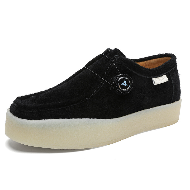 Buffny Nubuko loaferiai su apsisukama sagtimi ir greito reguliavimo raišteliais, patogūs kasdieniniai bateliai su augimo padidinimu, gumos padas