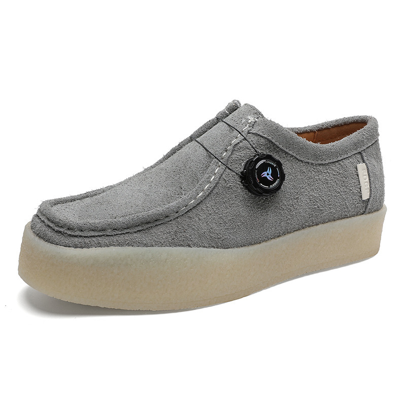 Buffny Nubuko loaferiai su apsisukama sagtimi ir greito reguliavimo raišteliais, patogūs kasdieniniai bateliai su augimo padidinimu, gumos padas