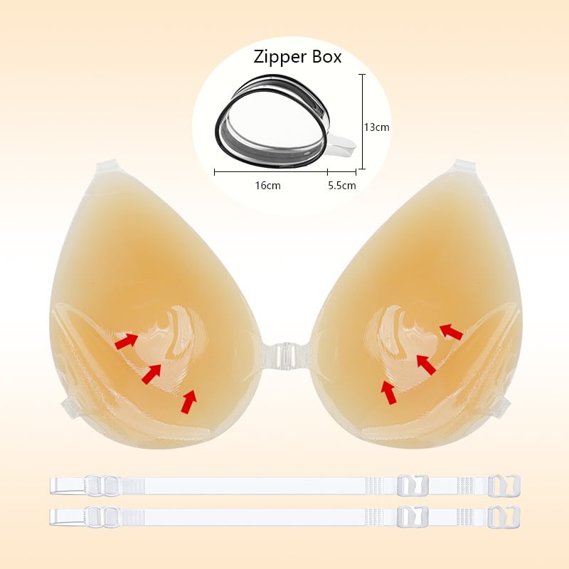 Силиконови подплънки за бюст, удебелени, събиращи, безшевни и невидими, капковидна форма за покриване на зърното, лъскава повърхност, едноцветни