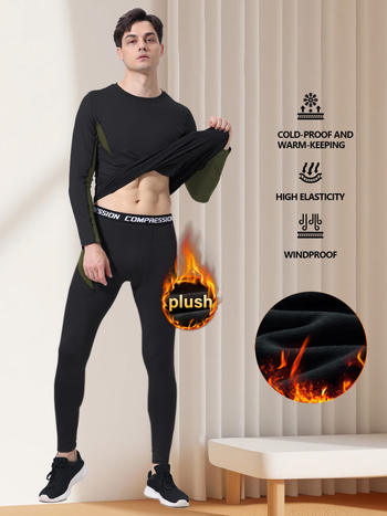 Vyrų flisinis žieminis komplektas lauko sportui – Milk Silk audinys su Spandex 94%, pamušalas Milk Silk su Spandex 6%, tinkamas bėgimui, važiavimui dviračiu ir slidinėjimui