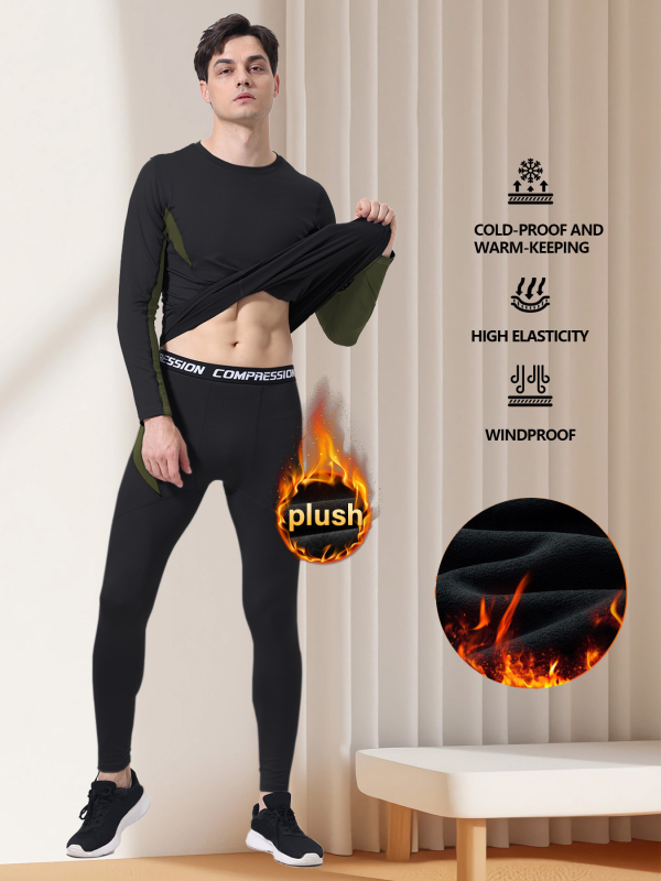 Vyrų flisinis žieminis komplektas lauko sportui – Milk Silk audinys su Spandex 94%, pamušalas Milk Silk su Spandex 6%, tinkamas bėgimui, važiavimui dviračiu ir slidinėjimui