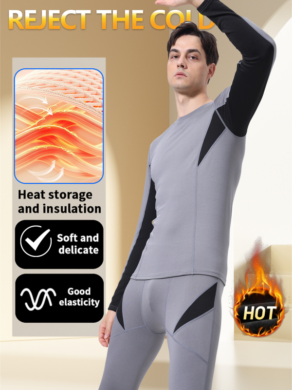 Vyrų flisinis žieminis komplektas lauko sportui – Milk Silk audinys su Spandex 94%, pamušalas Milk Silk su Spandex 6%, tinkamas bėgimui, važiavimui dviračiu ir slidinėjimui